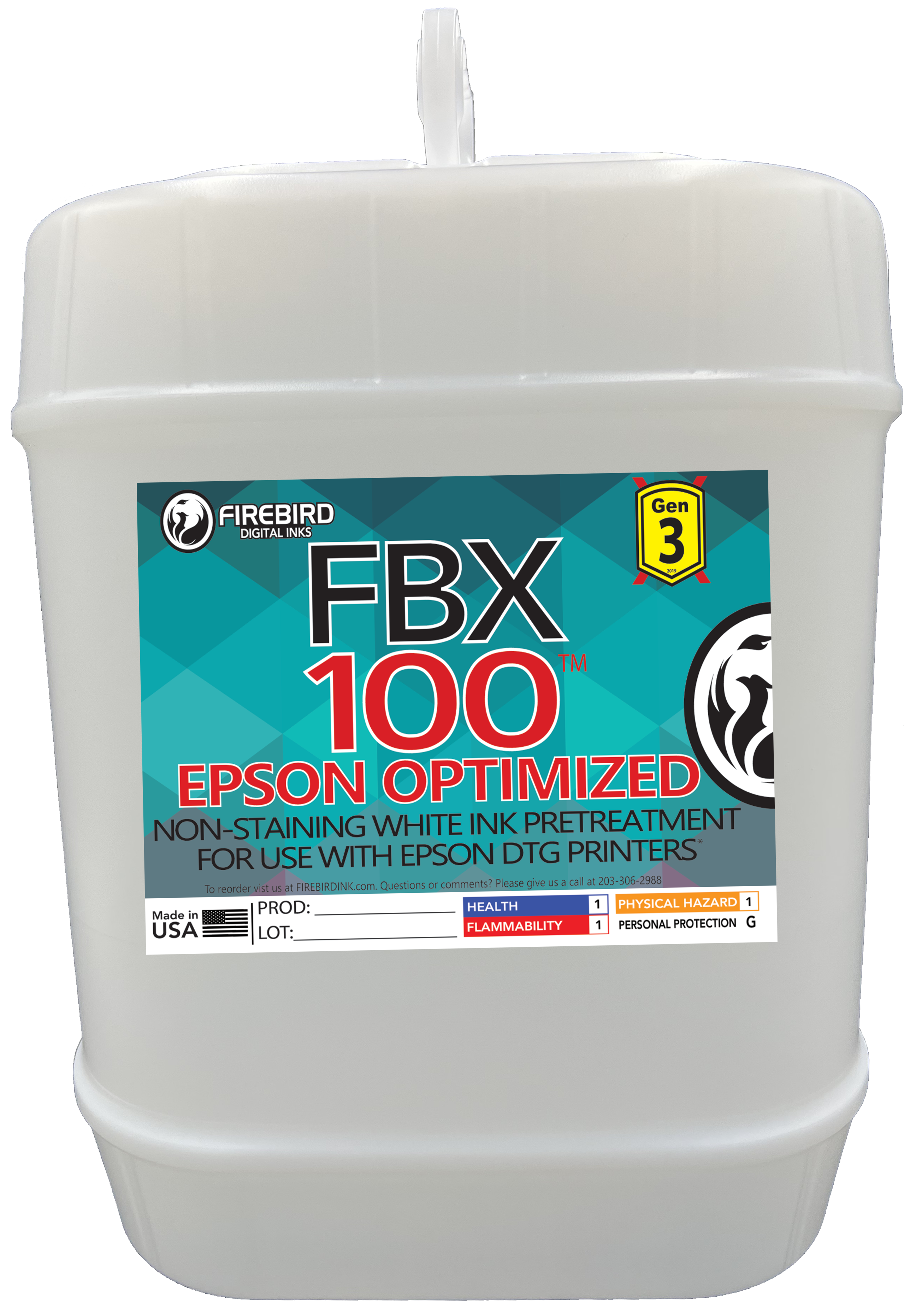 Gen3 FBX-100 Gen3 Epson Optimized DTG Pretreatment | FIREBIRD Ink