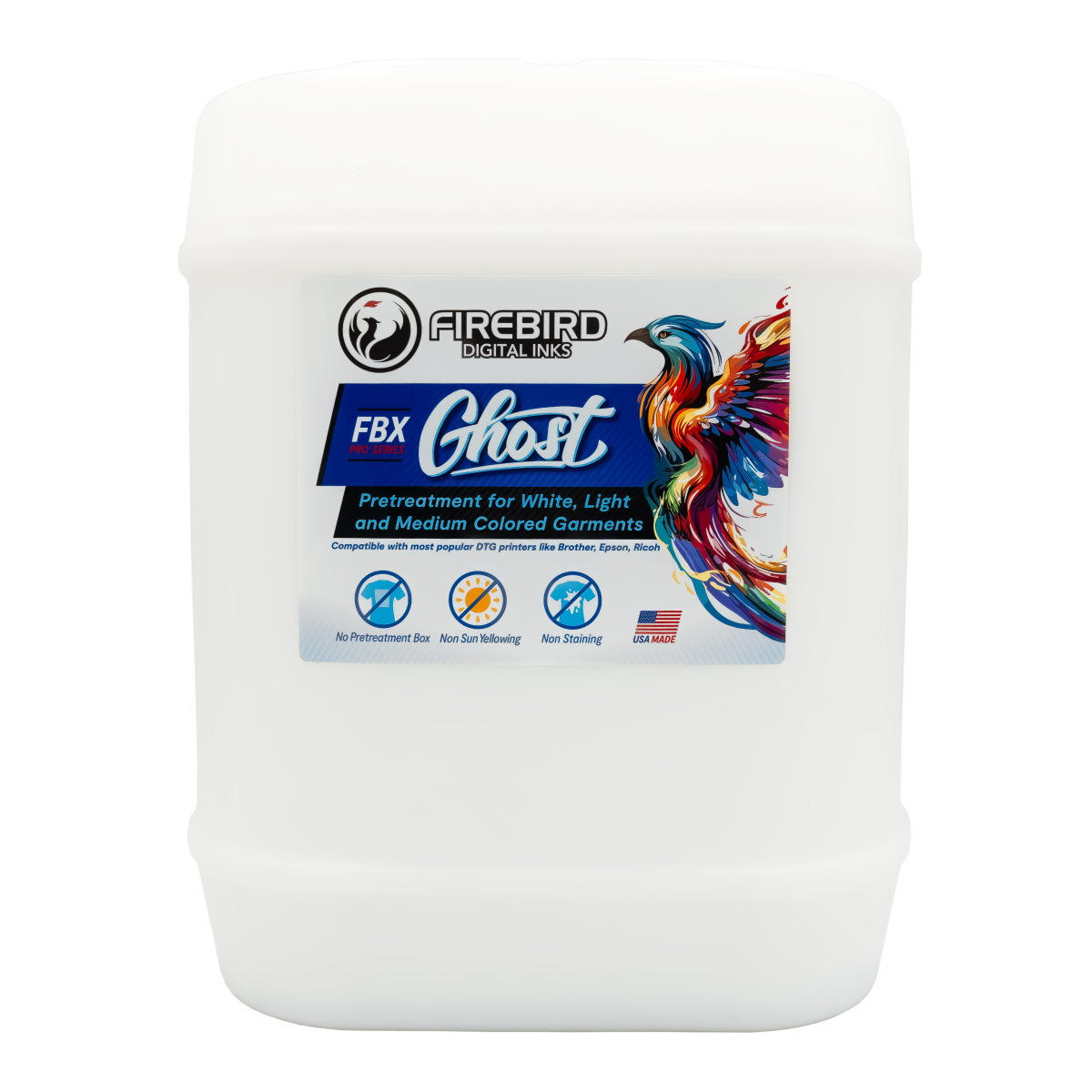 FBX Ghost DTG Pretreatment for White, Light and Medium Colored Garments - 5 Gallons