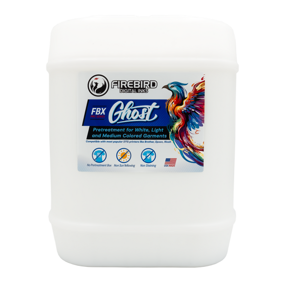 FBX Ghost DTG Pretreatment for White, Light and Medium Colored Garments - 5 Gallons