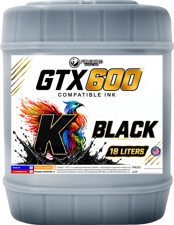Brother GTX600 Compatible Ink - Black / 18 Liters