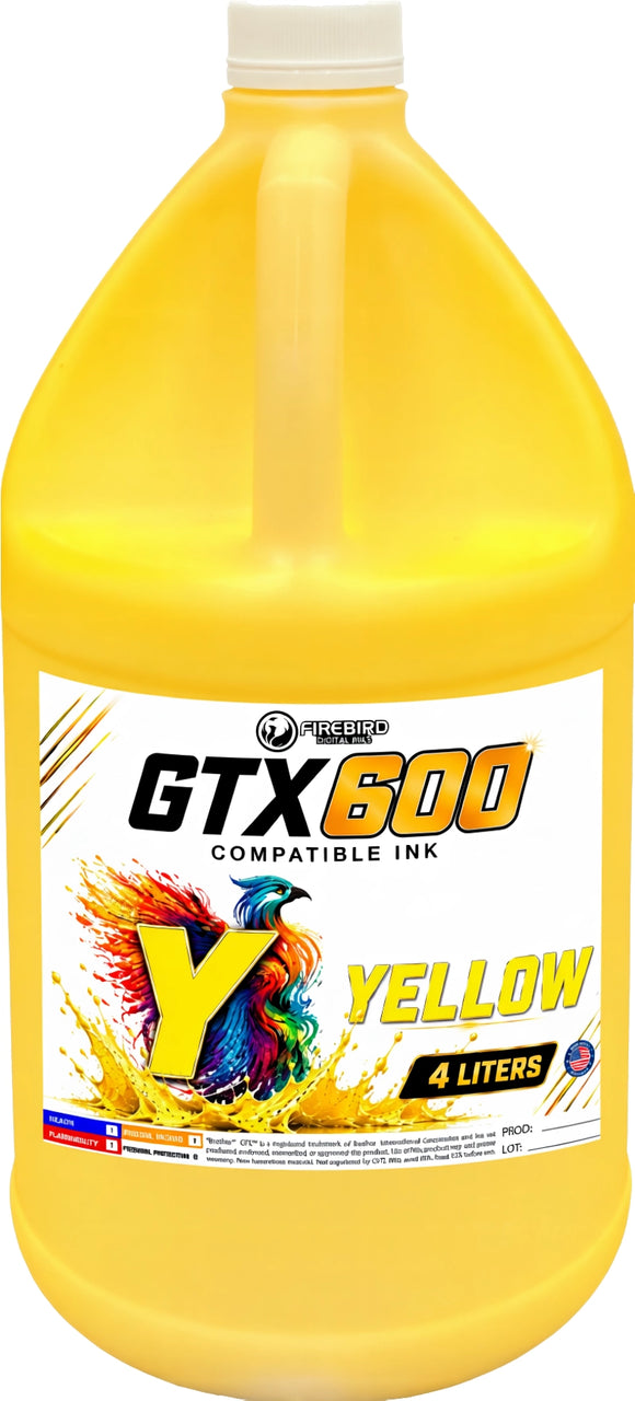 Brother GTX600 Compatible Ink - Yellow / 4 Liters