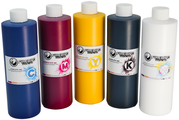 DTF inks compatible with Epson Printheads (i3200, DX5-DX10, XP600)