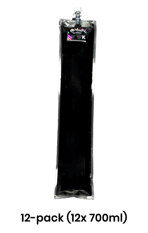 DTG Ink Replacement Bags for Brother GTX - Black 700ml 12-pack