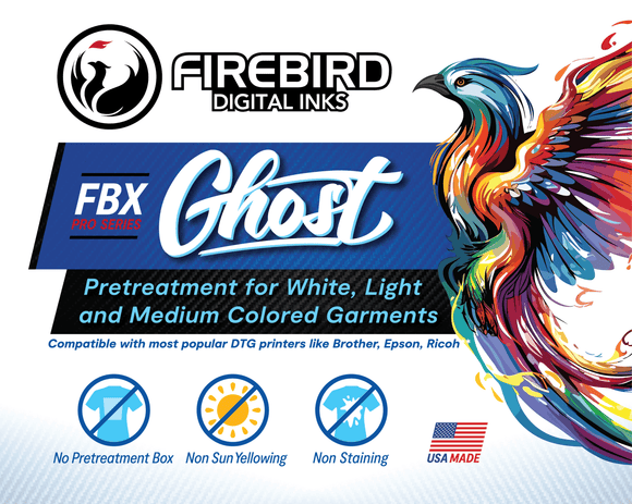 FBX Ghost DTG Pretreatment for White, Light and Medium Colored Garments - Label