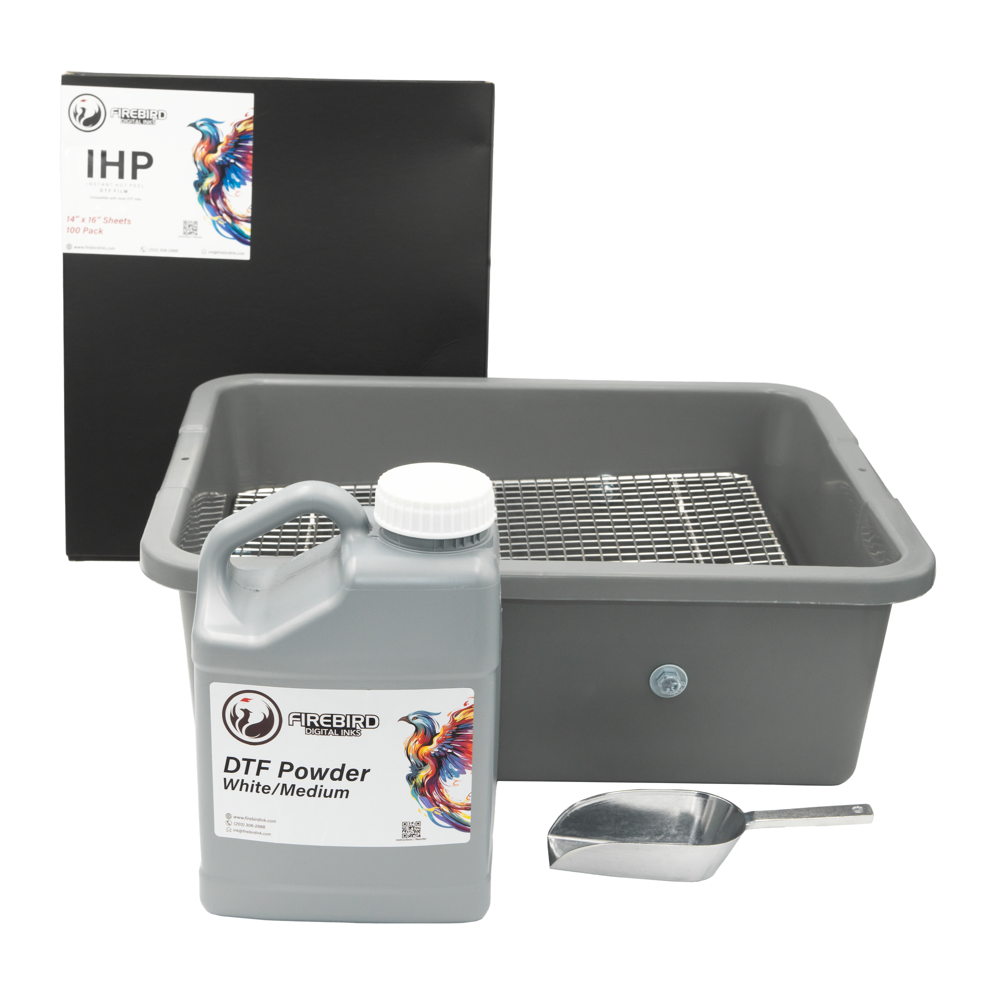 FIREBIRD DTF Started Kit with IHP Instant Hot Peel DTF Film and DTF Powder