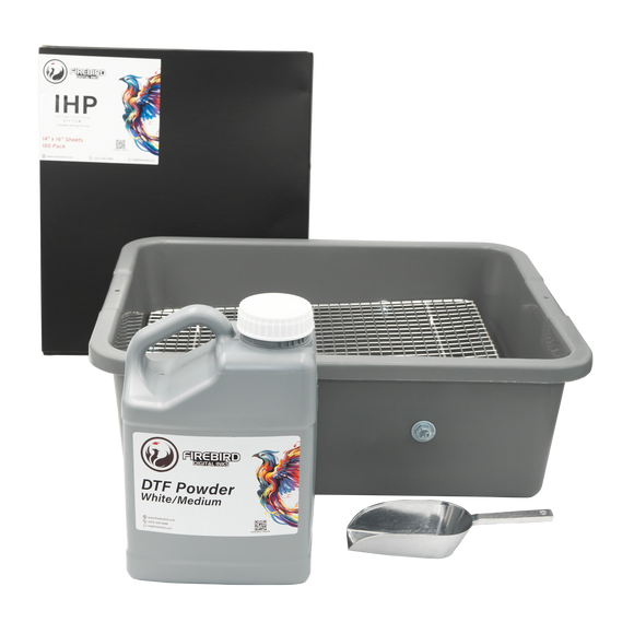 FIREBIRD DTF Started Kit with IHP Instant Hot Peel DTF Film and DTF Powder
