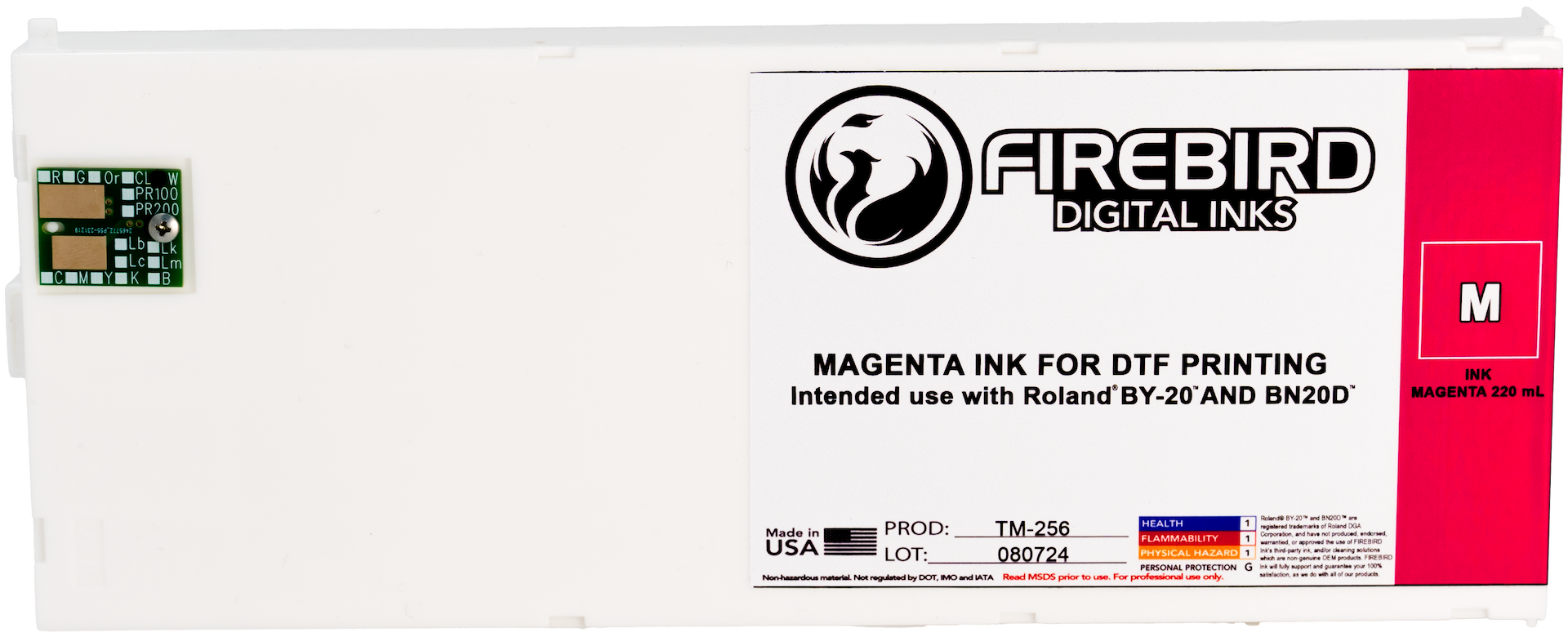 Ink Replacement Cartridge for Roland BY-20 and BN-20D Printers - Magenta 220ml