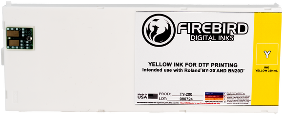 Ink Replacement Cartridge for Roland BY-20 and BN-20D Printers - Yellow 220ml